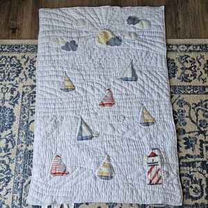 Pottery Barn Kids Nautical Quilt - Blue, Yellow, Red